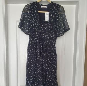 Floral black dress for spring